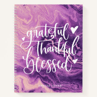 Purple Grateful Thankful Gratitude Journal