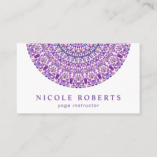 Purple Gravel Mandala Business Card (Front)