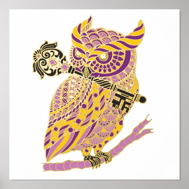 Purple Great Horned Owl Foil Prints (Front)