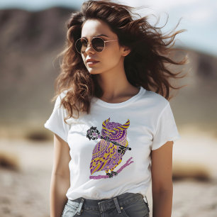 Purple Great Horned Owl T-Shirt