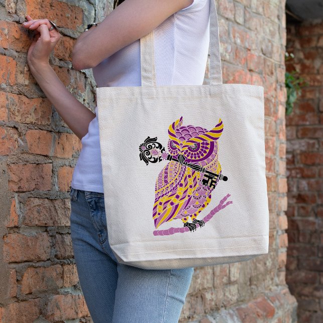 Purple Great Horned Owl Tote Bag (Creator Uploaded)