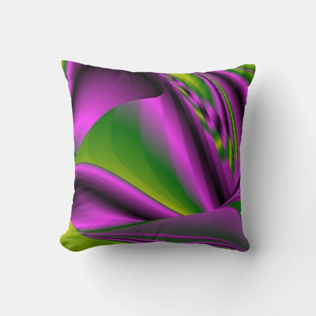 purple green abstract Rainbow-Art Cushion (Front)