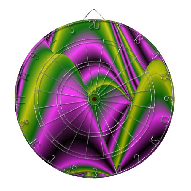 purple green Abstract Rainbow-Art Dartboard (Front)