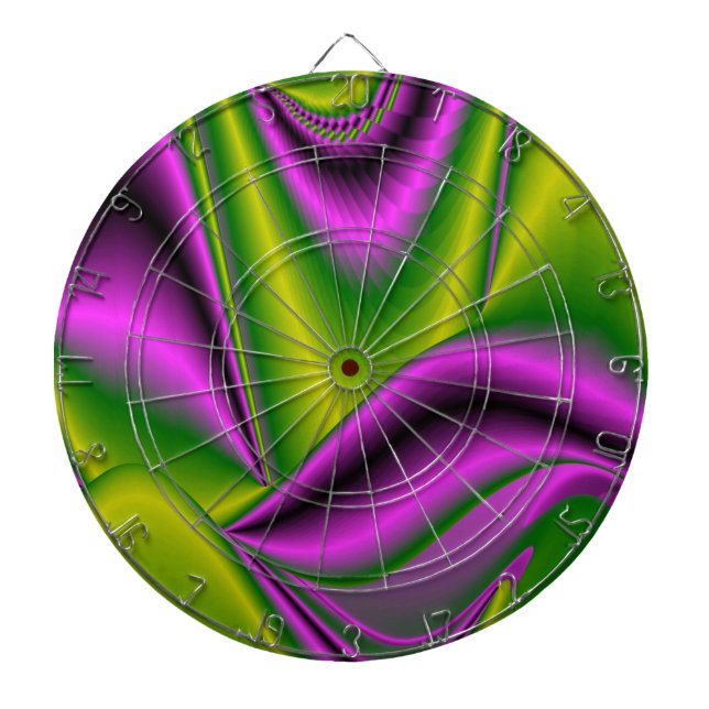 purple green Abstract Rainbow-Art Dartboard (Front)