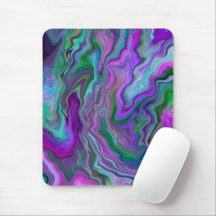 Purple, Green and Blue Fluid Art Abstract   Mouse Mat