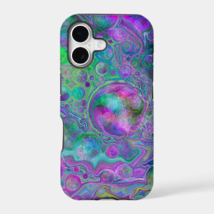 Purple, Green and Blue Marble Bokeh Fluid Art