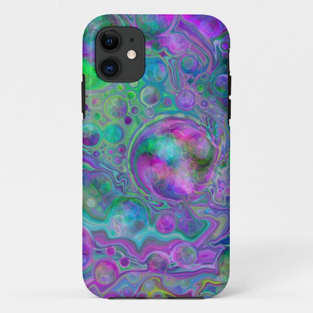 Purple, Green and Blue Marble Bokeh Fluid Art  Case-Mate iPhone Case (Back)