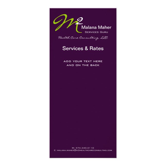 Purple Green Bold Initial Business Services Card (Front)