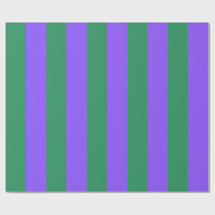 Purple & Green Bold Stripes Modern Pattern Wrapping Paper
