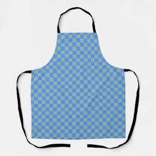 Purple Green Chequerboard Gingham Pattern Apron