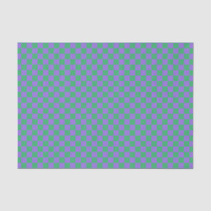 Purple Green Chequerboard Pattern Tissue Paper