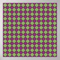 Purple Green Chequered Diamond Pattern