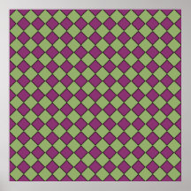Purple Green Chequered Diamond Pattern