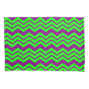 Purple Green Chevron Zigzag Design  Pillowcase