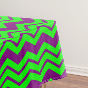 Purple Green Chevron Zigzag Design Tablecloth