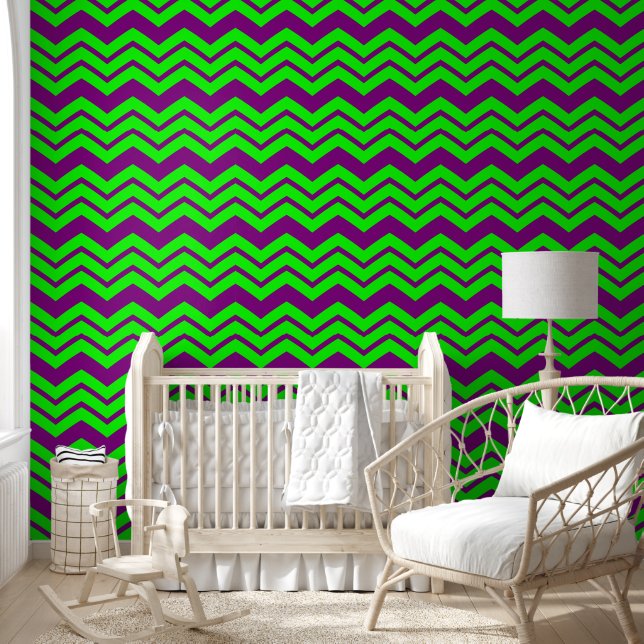 Purple Green Chevron Zigzag Design  Wallpaper (Kids)