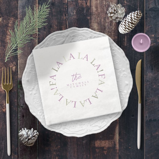 Purple Green Christmas Fa La La ID1009 Napkin (Creator Uploaded)