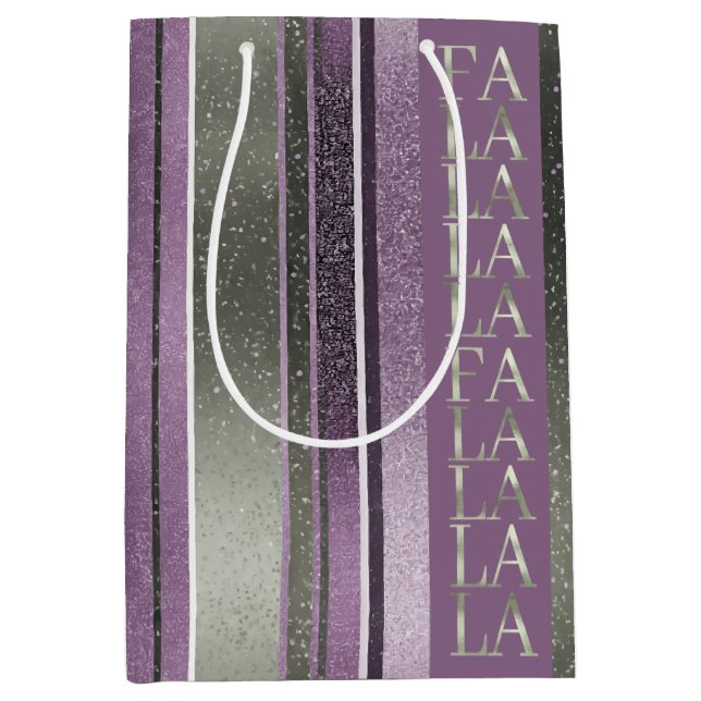 Purple Green Christmas Fa La La Pattern#27 ID1009 Medium Gift Bag (Front)
