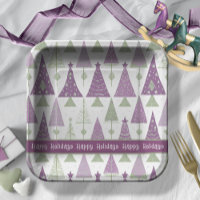 Purple Green Christmas Merry Pattern#25 ID1009