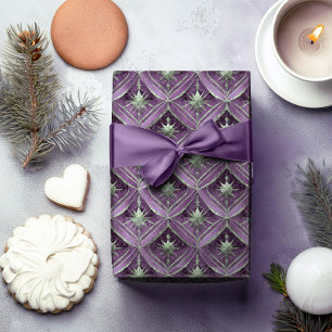 Purple Green Christmas Pattern#16 ID1009 Wrapping Paper