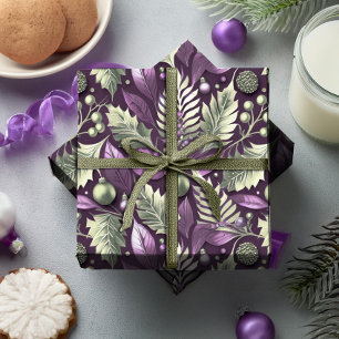 Purple Green Christmas Pattern#22 ID1009 Wrapping Paper