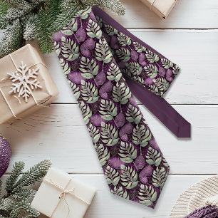 Purple Green Christmas Pattern#29 ID1009 Tie