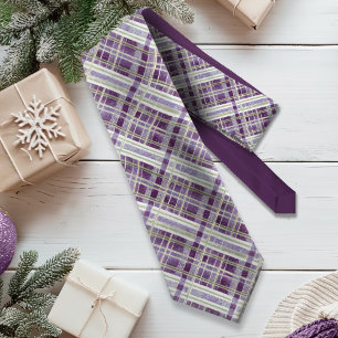 Purple Green Christmas Pattern#2 ID1009 Tie