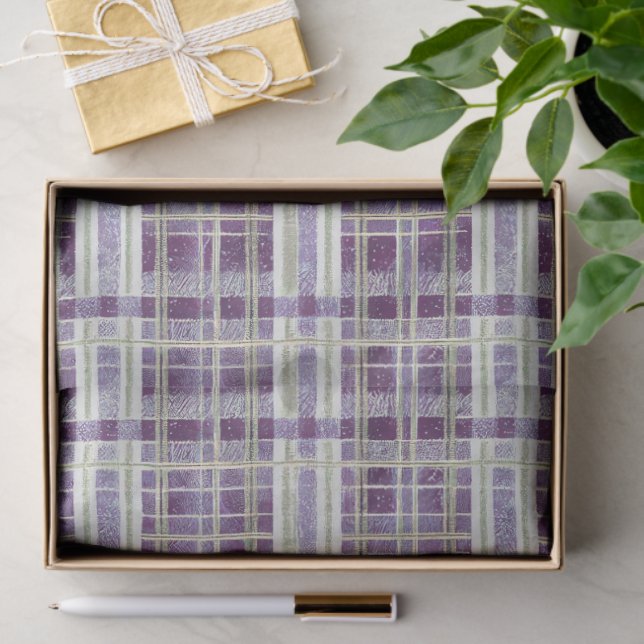 Purple Green Christmas Pattern#2 ID1009 Tissue Paper (Gift)