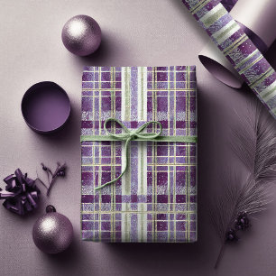 Purple Green Christmas Pattern#2 ID1009 Wrapping Paper