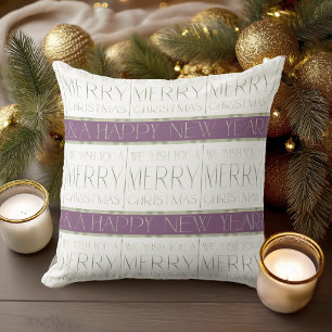 Purple Green Christmas Pattern#35 ID1009 Cushion