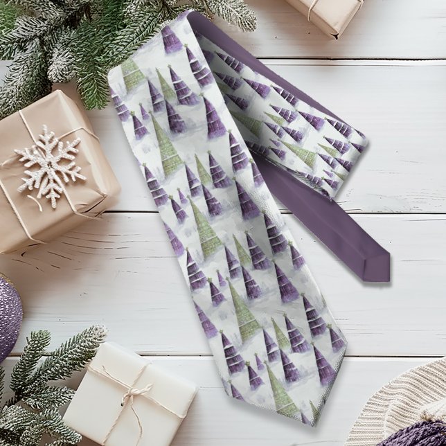 Purple Green Christmas Pattern#8 ID1009 Tie (Creator Uploaded)