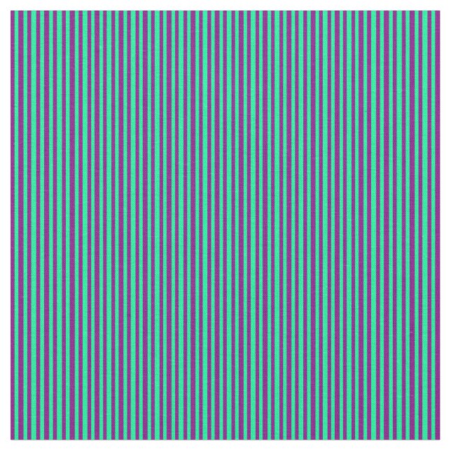 Purple & Green Coloured Stripes/Lines Pattern Fabric (Close Up)