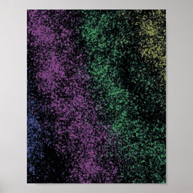 Purple-green cosmic gradient, dark shadows. poster (Front)