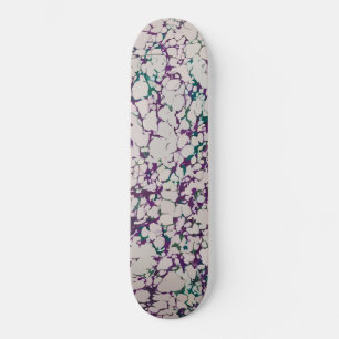 Purple & Green Crackled Paint Abstract Design Skateboard