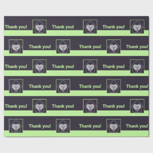 Purple & Green Custom Logo & Thank You Wrapping P Wrapping Paper