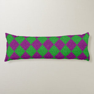Purple & Green Diamond Glitter Body Cushion