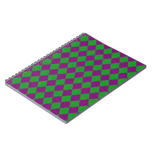 Purple & Green Diamond Glitter Notebook