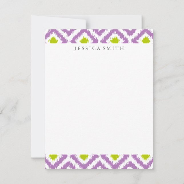 Purple Green Diamonds Ikat Pattern (Front)