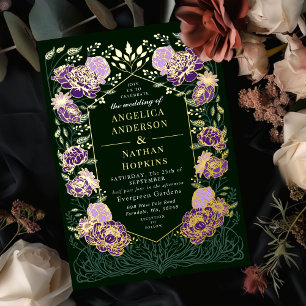 Purple Green Enchanted Floral Garden Wedding