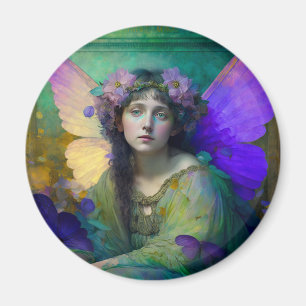 Purple Green Fairy Fantasy Art Magnet