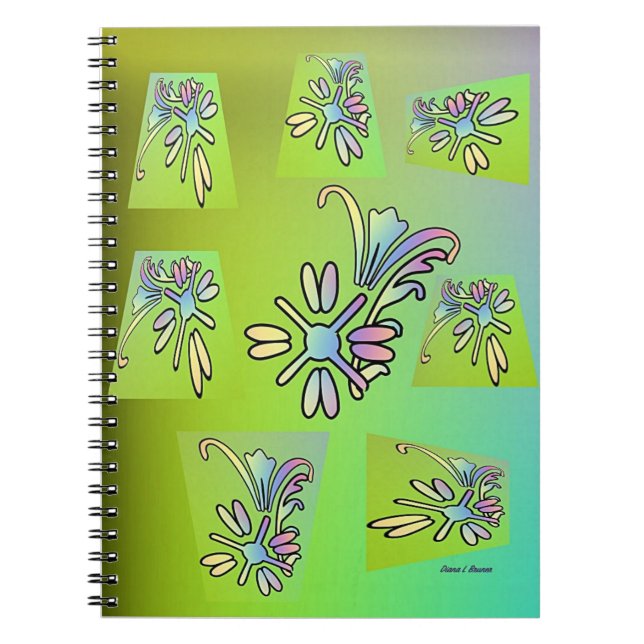 PURPLE GREEN FLORA NOTEBOOK (Front)