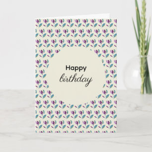 Purple Green Floral Watercolor Hand-painted Card