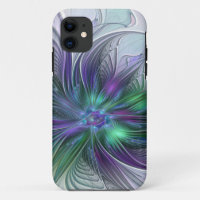 Purple Green Flower Modern Abstract Art Fractal
