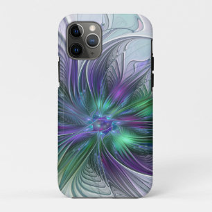 Purple Green Flower Modern Abstract Art Fractal iPhone 11 Pro Case