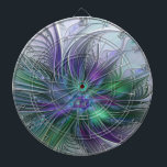 Purple Green Flower Modern Abstract Art Fractal Dartboard<br><div class="desc">A magical flower for You.
Design for your dartboard and more.</div>