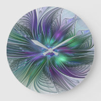 Purple Green Flower Modern Abstract Art Fractal