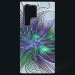 Purple Green Flower Modern Abstract Art Fractal Samsung Galaxy Case<br><div class="desc">A magical fantasy flower for you.
Unique design for your Samsung Galaxy S22 Ultra case and more.</div>