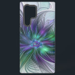 Purple Green Flower Modern Abstract Art Fractal Samsung Galaxy Case<br><div class="desc">A magical fantasy flower for you.
Unique design for your Samsung Galaxy S22 Ultra case and more.</div>