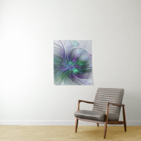Purple Green Flower Modern Abstract Art Fractal