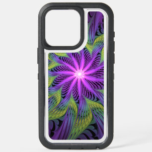 Purple Green Flower Modern Abstract Fractal Art